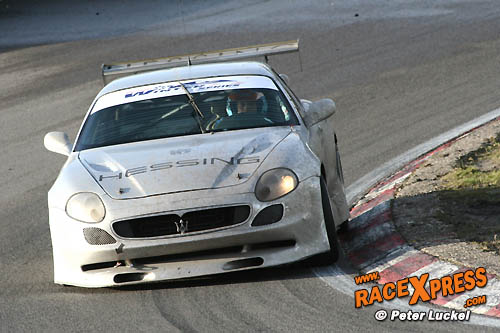 De Maserati 3200GT in actie met Frits Hessing en Huub Vermeulen