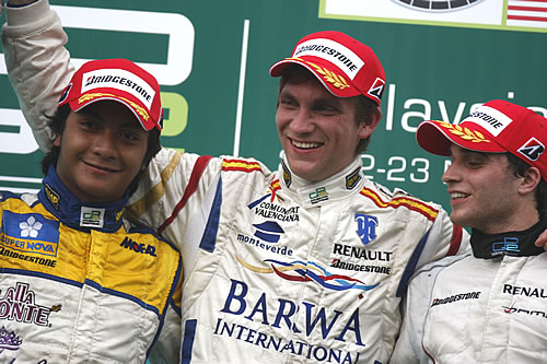 Het GP2 podium na de race
