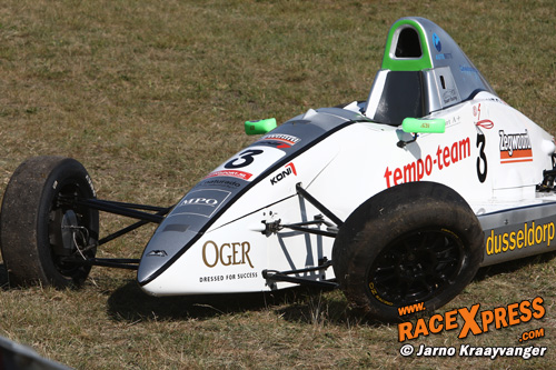 De race van Liroy Stuart was al snel afgelopen