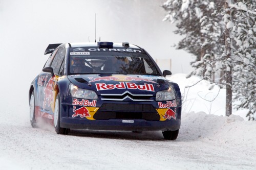 Raikkonen in actie in de sneeuw