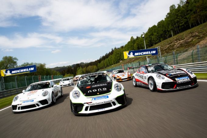 Porsche GT3 Cup Challenge Benelux mooi veld op circuit