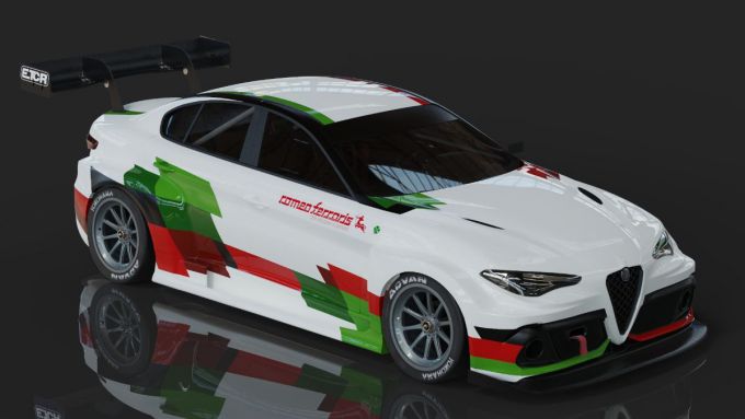 Romeo Ferraris Alfa Romeo Giulia EV schuin