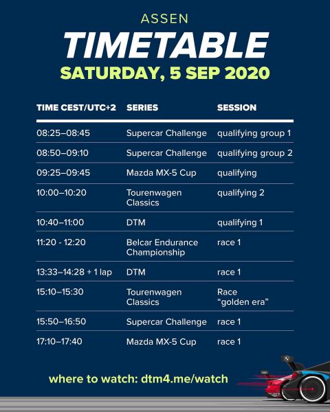 TIJDSCHEMA DTM Assen inclusief supportprogramma