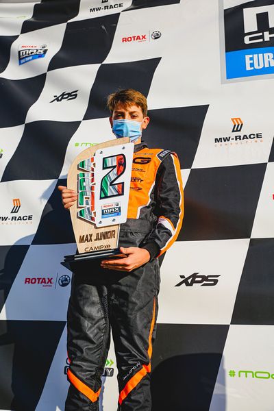 Christiaan de Kleijn podium P2 in EK Rotax Max in Adria