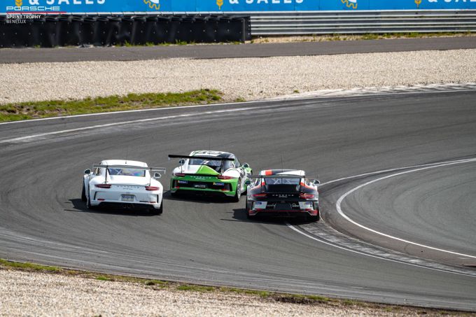 Porsche Sprint Trophy Benelux Pinksterraces Tarzanbocht strijdend trio