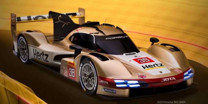 VIDEO - Team Jota-Hertz Porsche 963 kleurenschema doet denken aan de Busby Racing Porsche 962c