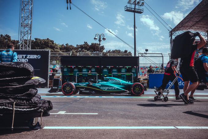 Aston Martin had in Azerbeidzjan pitstop