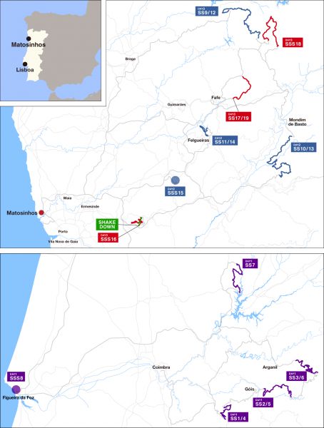 Vodafone Rally de Portugal 2023 landkaart rallygebied