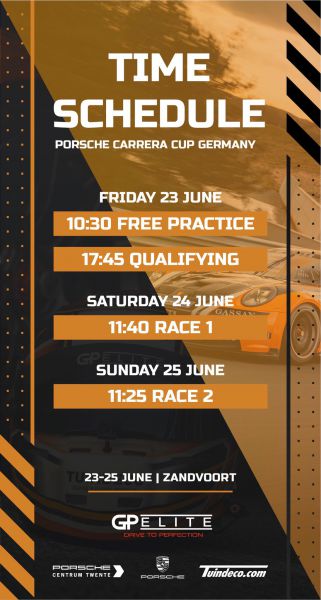 Porsche Carrera Cup Duitsland, Circuit Zandvoort Larry ten Voorde tijdschema