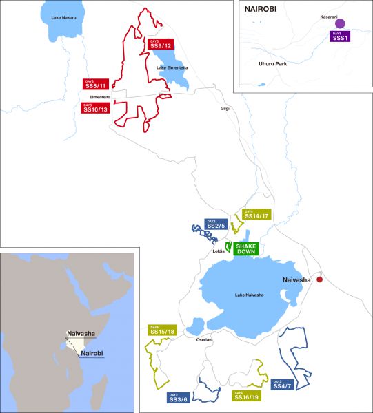 Safari Rally Kenya 2023 Landkaart