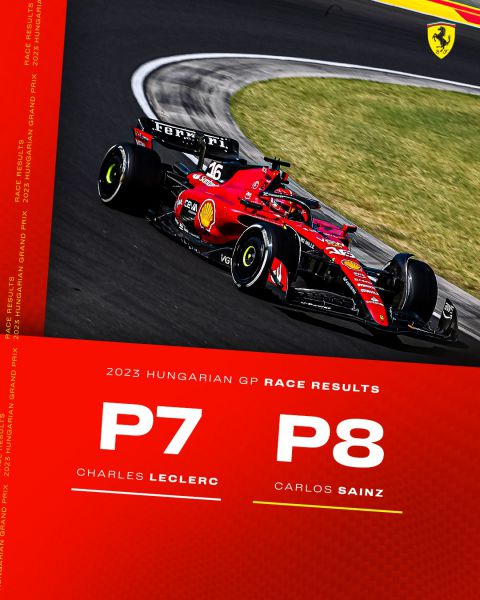 Ferrari in GP Hongarije 2023 foto 2