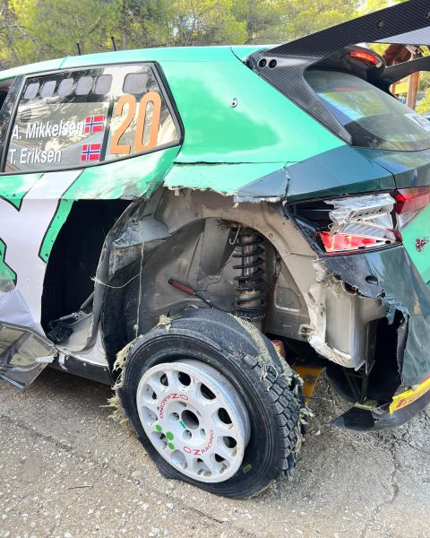 EKO Acropolis Rally Griekenland schade Skoda Mikkel