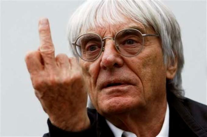 Bernie Ecclestone fuck you finger