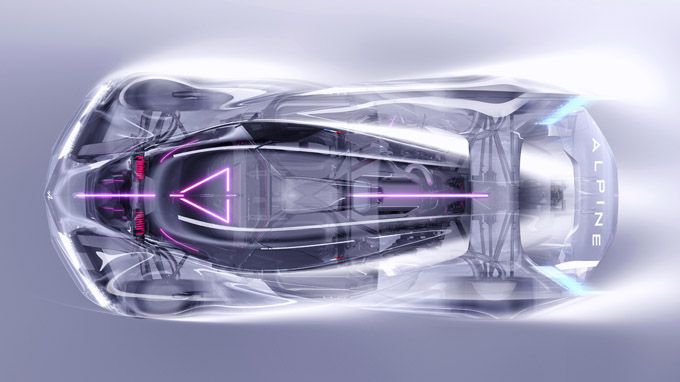 Alpine Alpenglow Hy4 prototype van raceauto op waterstof