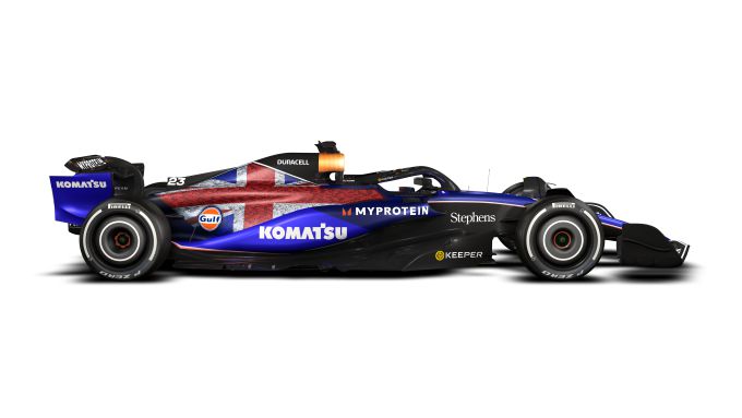 Grand Prix van Groot-Brittannië 2024 Silverstone Williams livery Union Jack
