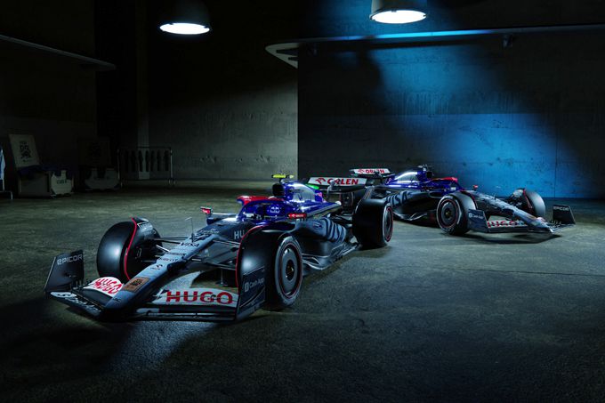 FOTO'S LIVERY Racing Bulls: HUGO pakt uit met een denim kleurstelling tijdens de F1 GP van Singapore