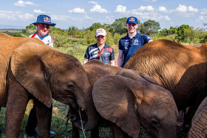 FIA WRC Safari Rally Kenia 2025 Takamoto Katsuta van Toyota GAZOO Racing, Adrien Fourmaux van Hyundai Motorsport en Josh McErlean van M-Sport Ford