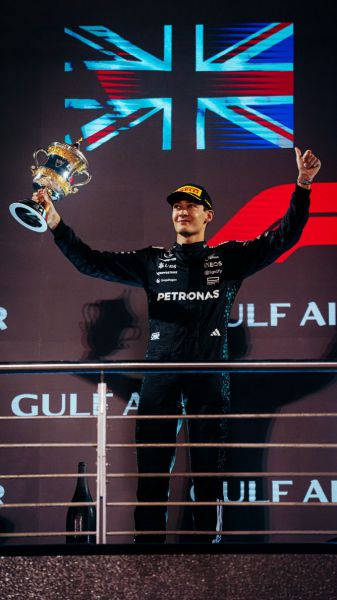 George_Russell_P2_podium GP Bahrein Mercedes