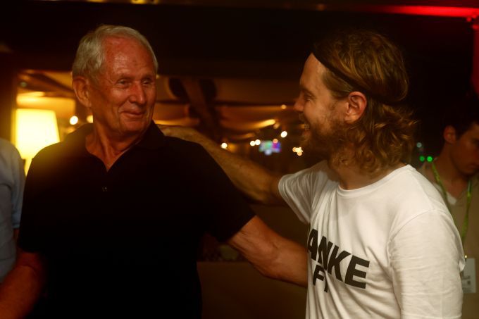 Helmut Marko en Sebastian Vettel F1 Red Bull
