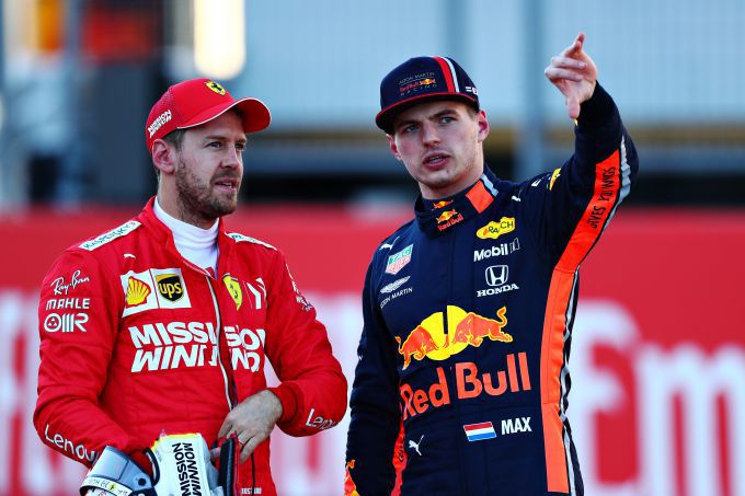 Sebastian Vettel en Max Verstappen