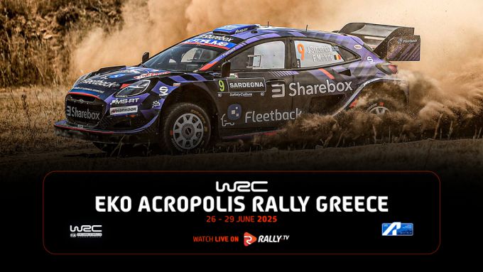 FIA WRC EKO Acropolis Rally 2025 event banner