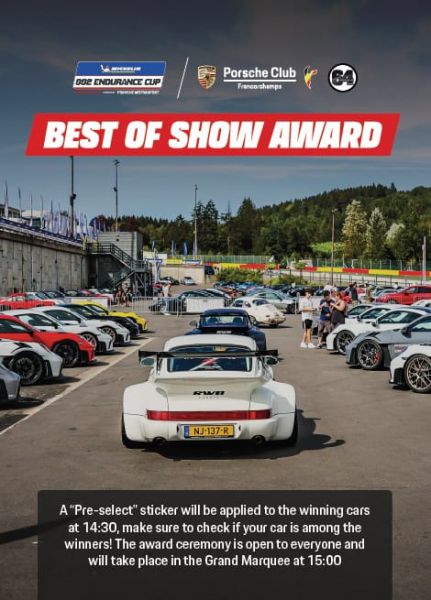 Michelin 992 Endurance Cup powered by Porsche Motorsport Creventic Circuit de Spa-Francorchamps Foto 15 Best of Show Award