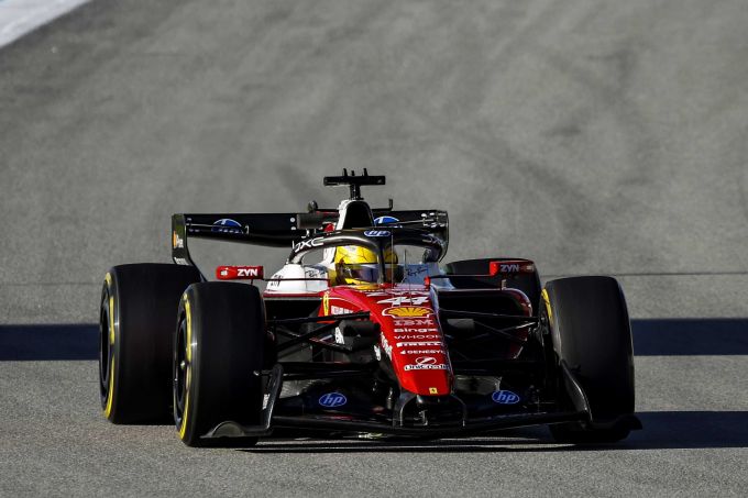 Lewis Hamilton F1 Ferrari SF-26 test Barcelona