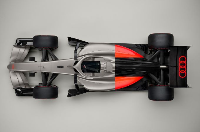 Audi R26 Formule 1 bovenaanzicht