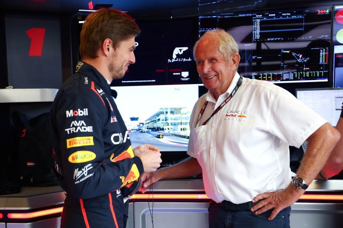 Max Verstappen en Helmut Marko foto RBCP