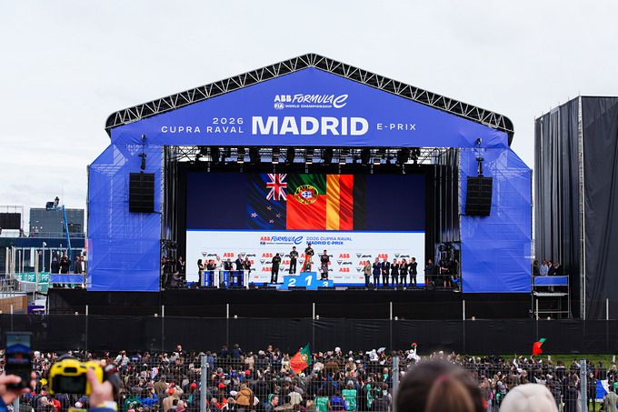 podium António Félix da Costa, Mitch Evans en Pascal Wehrlein