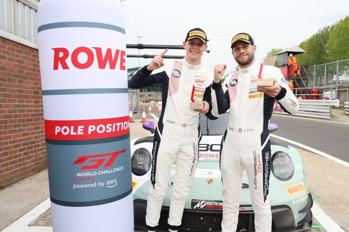 Buus en Feller Porsche Lionspeed pole GTWCE Brands Hatch