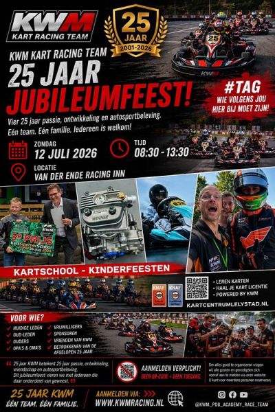 KWM Kart Racing Team viert 25-jarig bestaan met groot jubileumfeest