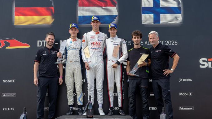 Porsche Sixt Carrera Cup Deutschland 15, 16 augustus 2026 Nürburgring Foto PN9 podium zaterdag Robert de Haan winnaar