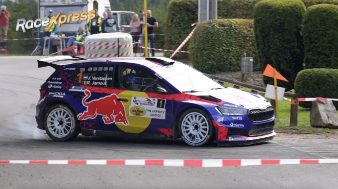 VIDEO: Jos Verstappen trapt zijn Skoda Fabia RS Rally2 op zijn staart tijdens East Belgian Rally